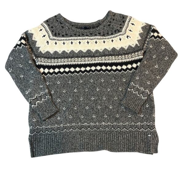 American Eagle Outfitters Fair Isle Nordic Knit Sweater Size Medium Wool Blend - Picture 1 of 8